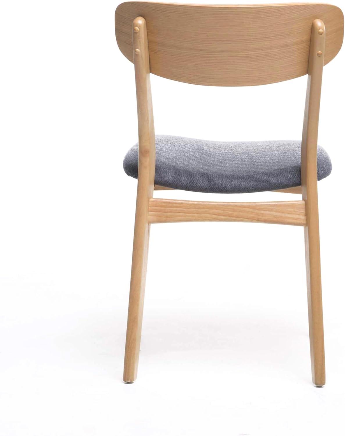 image:imageChristopher Knight Home Lucious Fabric Oak Finish Dining Chairs 2Pcs Set Dark GreyDark Grey