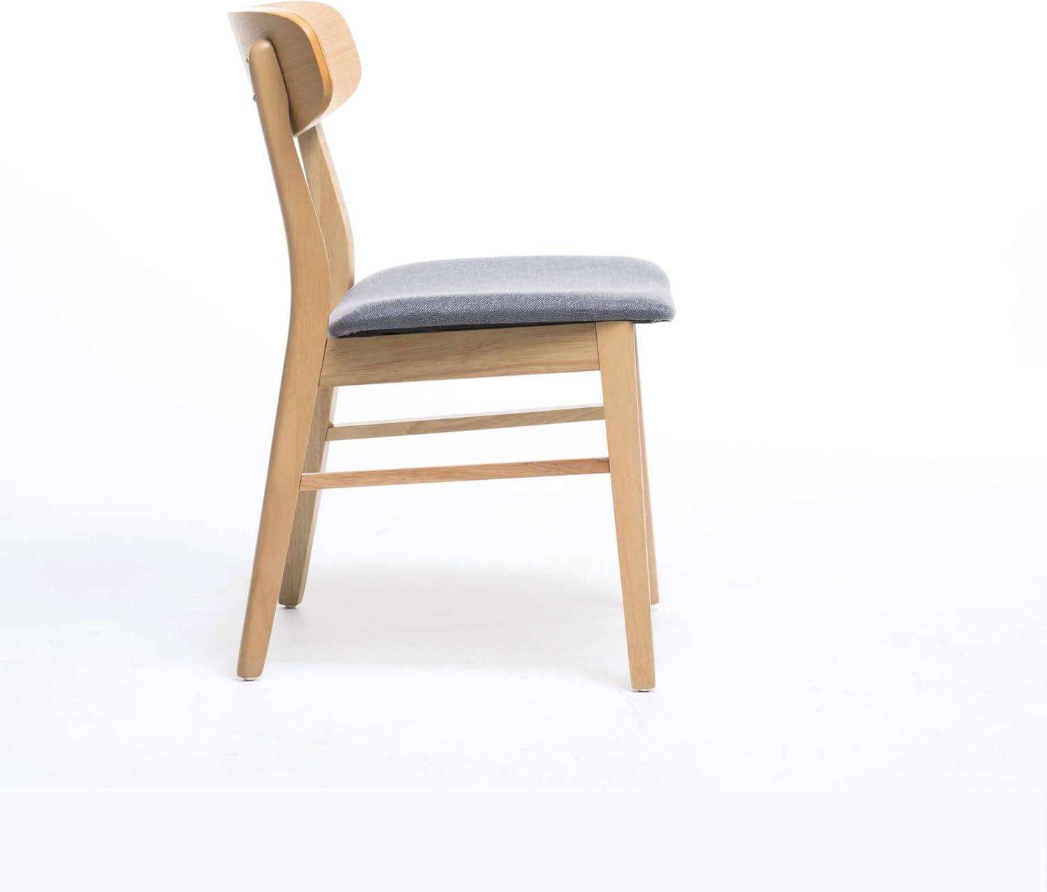 image:imageChristopher Knight Home Lucious Fabric Oak Finish Dining Chairs 2Pcs Set Dark GreyDark Grey