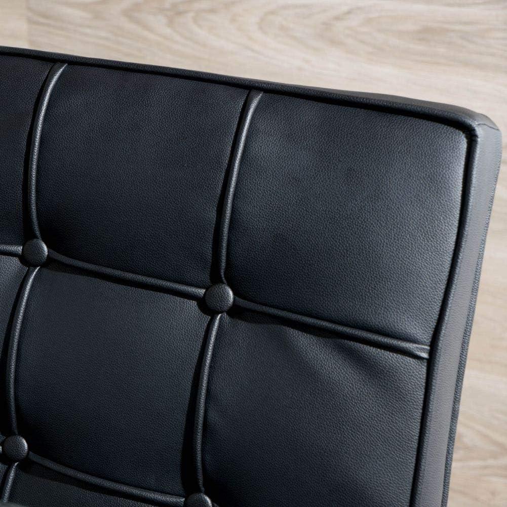 image:imageChristopher Knight Home Milania Modern Button Tufted Leather Dining Chairs 2Pcs Set Black Silver