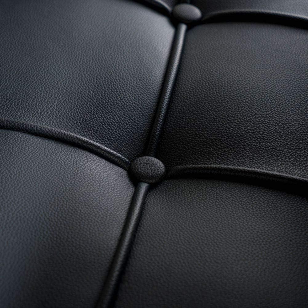 image:imageChristopher Knight Home Milania Modern Button Tufted Leather Dining Chairs 2Pcs Set Black Silver