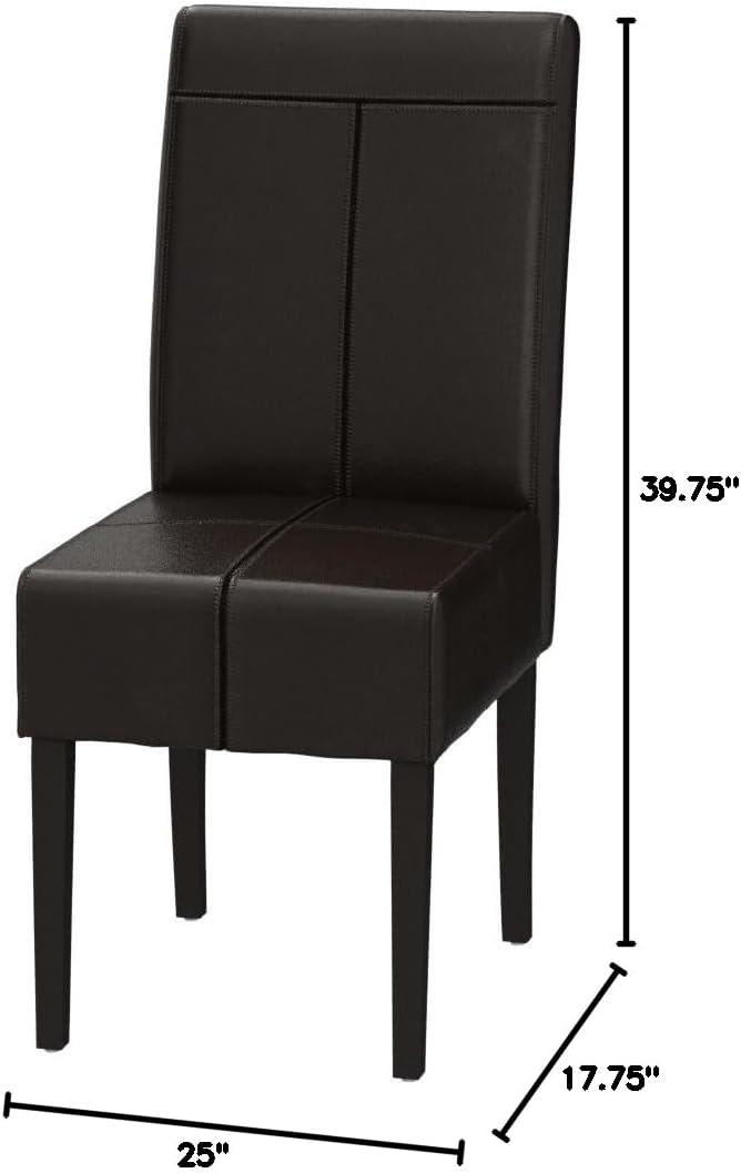 image:imageChristopher Knight Home Pertica TStitch Leather Dining Chairs 4Pcs Set Chocolate BrownChocolate Brown