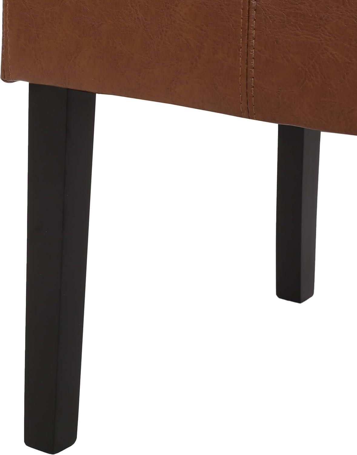 image:imageChristopher Knight Home Pertica TStitch Leather Dining Chairs 4Pcs Set Chocolate BrownCognac Brown Espresso