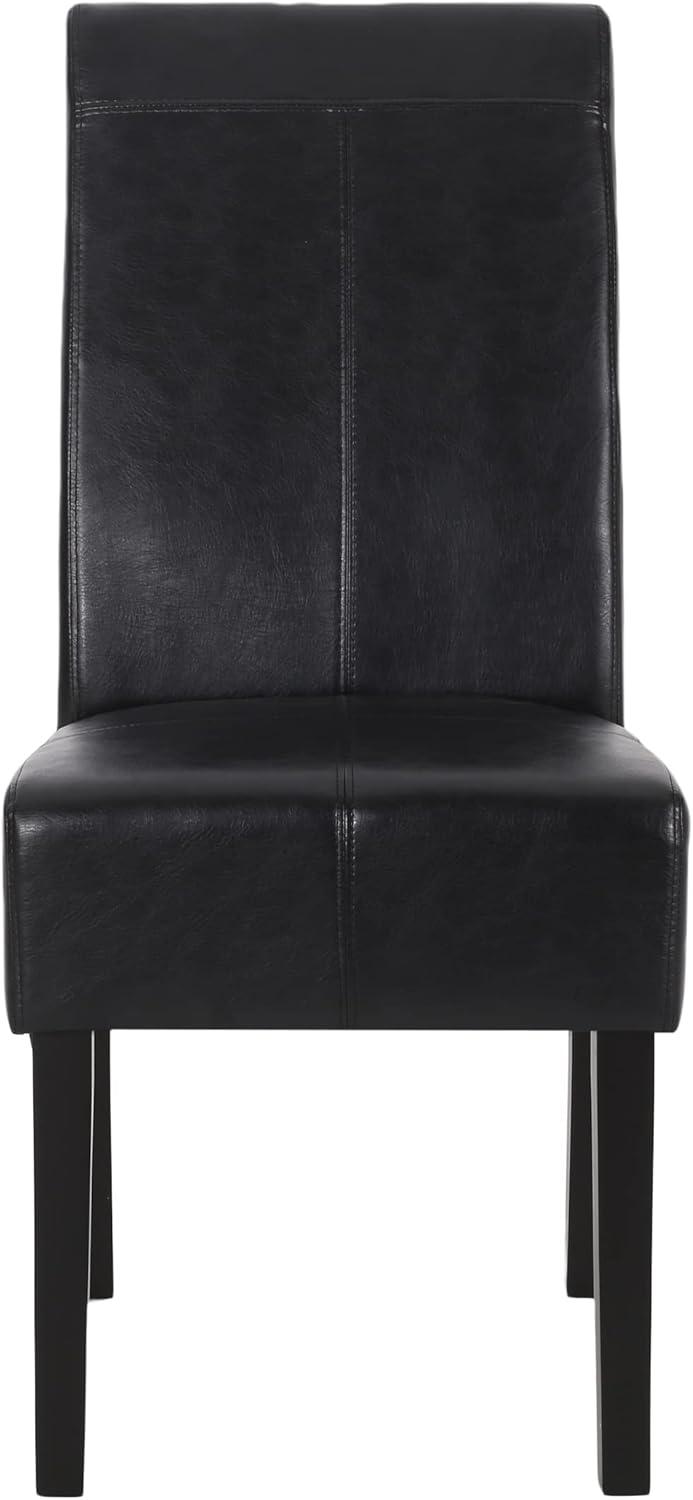 image:imageChristopher Knight Home Pertica TStitch Leather Dining Chairs 4Pcs Set Chocolate BrownMidnight Black Espresso