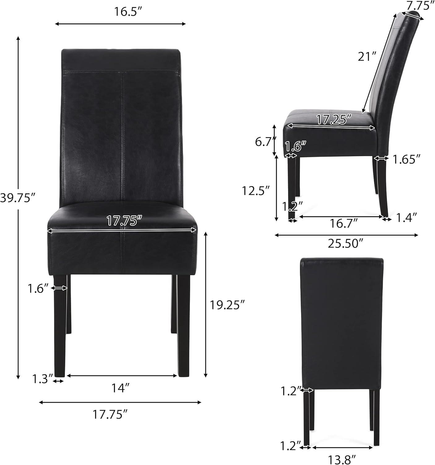 image:imageChristopher Knight Home Pertica TStitch Leather Dining Chairs 4Pcs Set Chocolate BrownMidnight Black Espresso