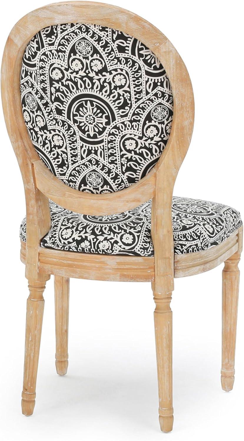 image:imageChristopher Knight Home Phinnaeus Fabric Dining Chairs 2Pcs Set Black White Pattern
