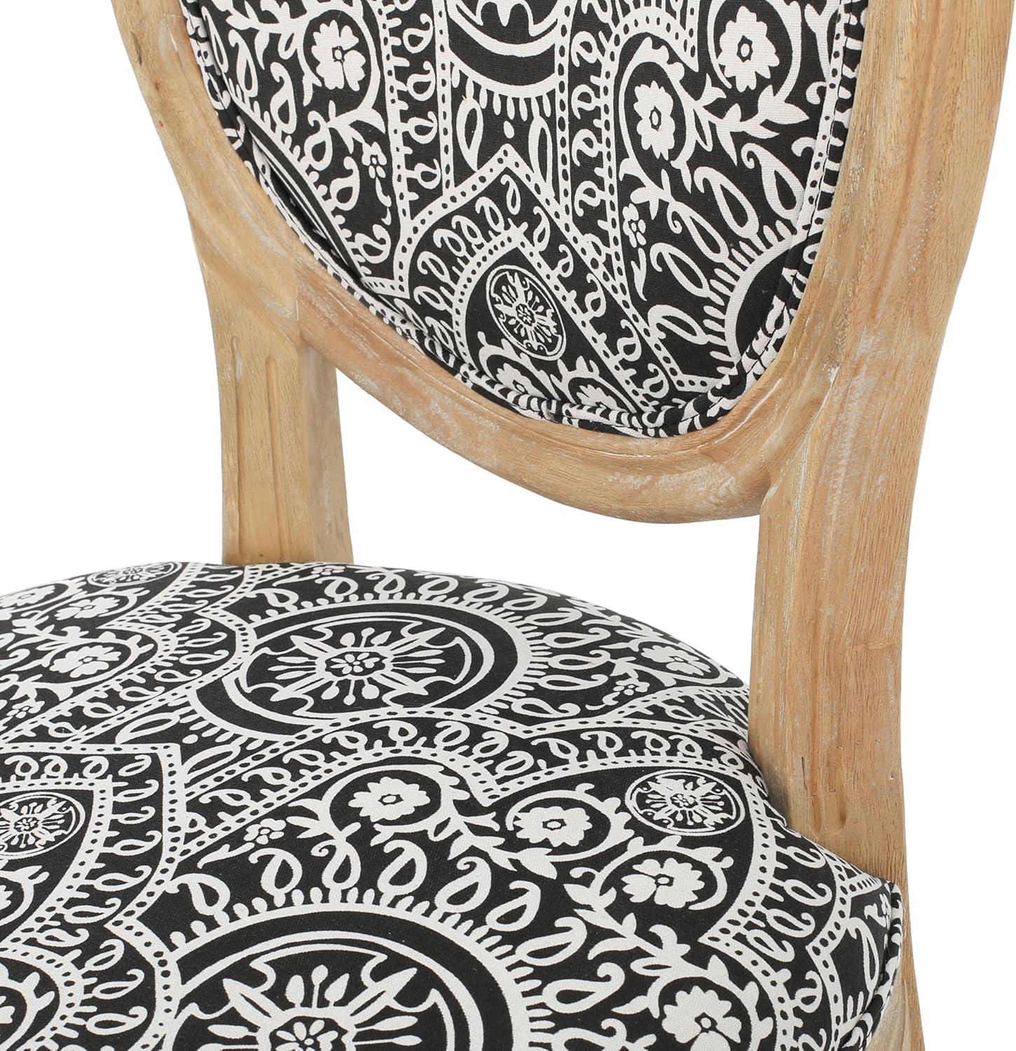 image:imageChristopher Knight Home Phinnaeus Fabric Dining Chairs 2Pcs Set Black White Pattern