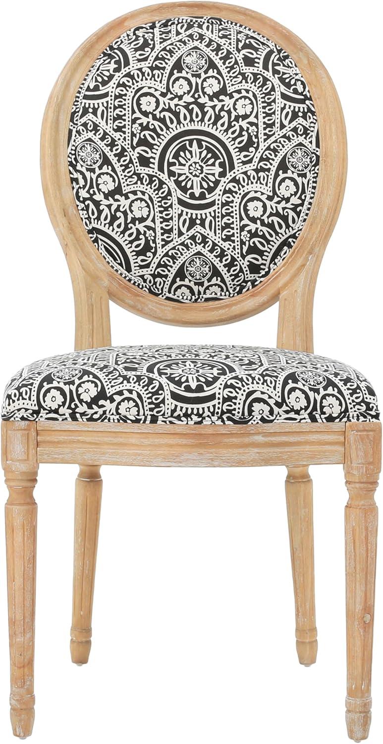 image:imageChristopher Knight Home Phinnaeus Fabric Dining Chairs 2Pcs Set Black White Pattern