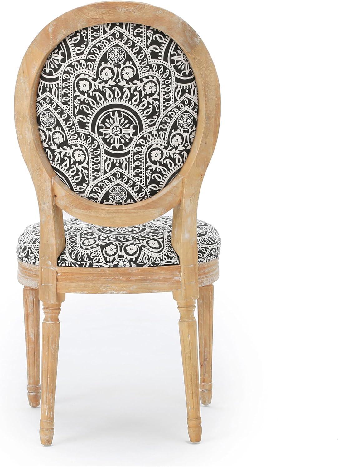 image:imageChristopher Knight Home Phinnaeus Fabric Dining Chairs 2Pcs Set Black White Pattern