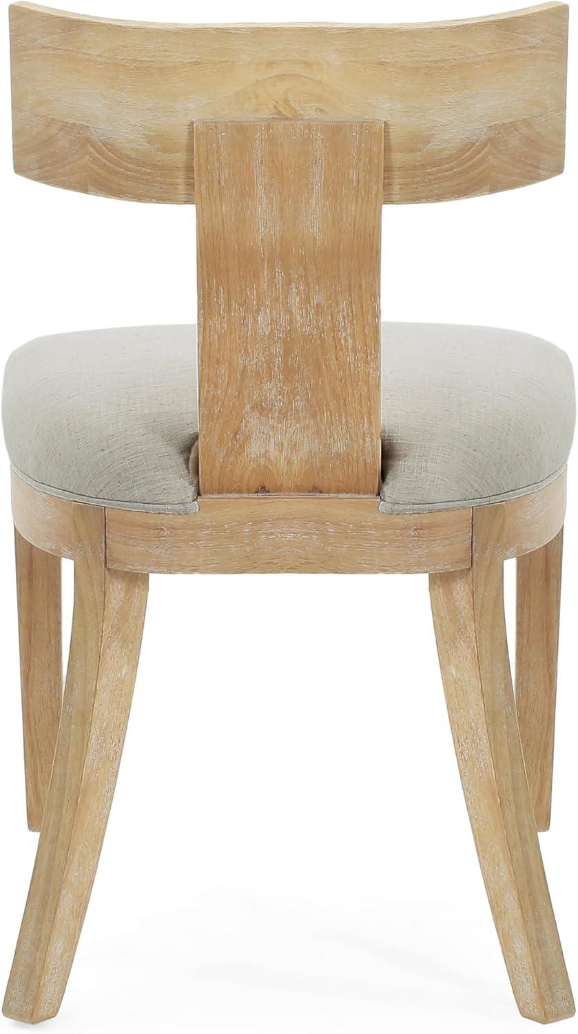 image:imageChristopher Knight Home Set of 2 Indoor Plush Upholstered Armless Dining Chair with Rubberwood Leg and Slat Back Wood Frame Soft Chairs for Dining Room Kitchen Restaurant Natural and Pebble