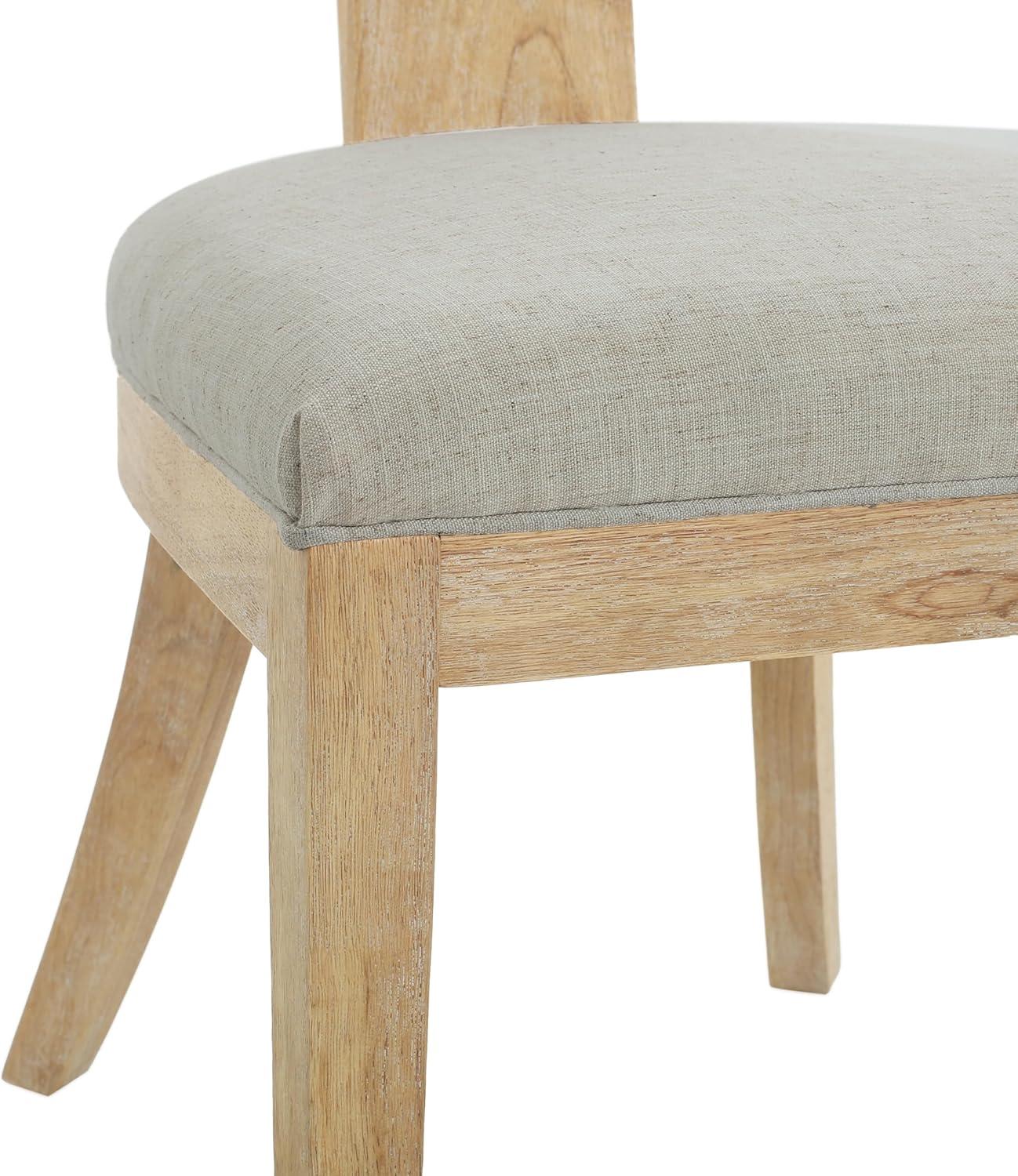 image:imageChristopher Knight Home Set of 2 Indoor Plush Upholstered Armless Dining Chair with Rubberwood Leg and Slat Back Wood Frame Soft Chairs for Dining Room Kitchen Restaurant Natural and Pebble