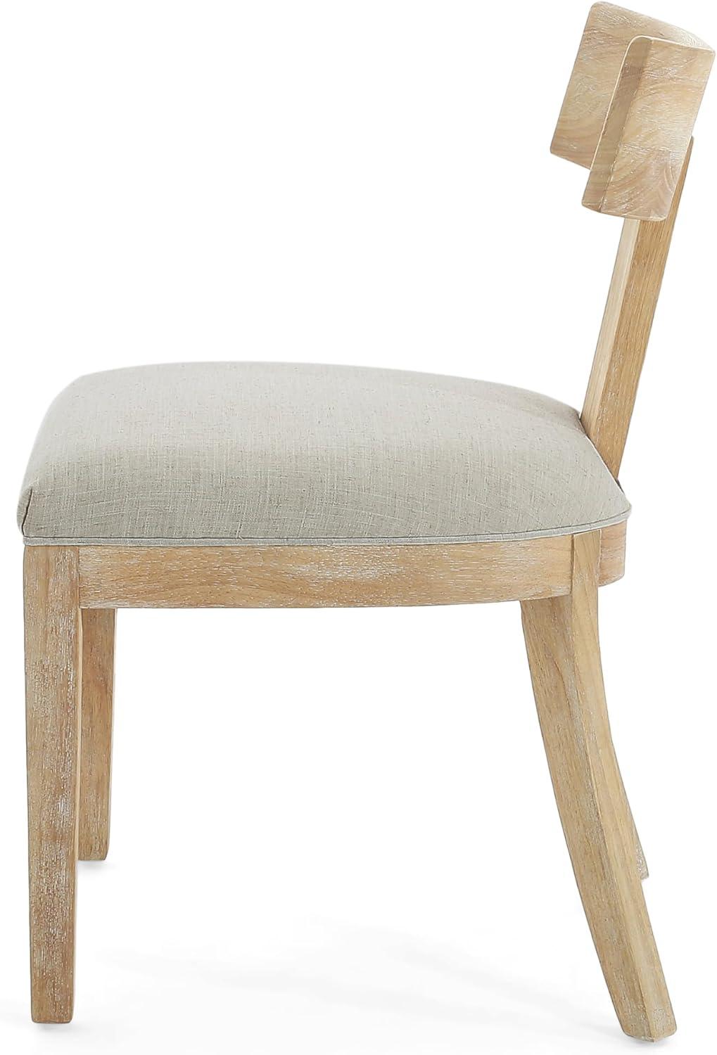 image:imageChristopher Knight Home Set of 2 Indoor Plush Upholstered Armless Dining Chair with Rubberwood Leg and Slat Back Wood Frame Soft Chairs for Dining Room Kitchen Restaurant Natural and Pebble