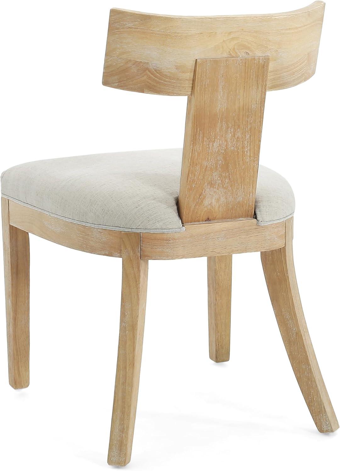 image:imageChristopher Knight Home Set of 2 Indoor Plush Upholstered Armless Dining Chair with Rubberwood Leg and Slat Back Wood Frame Soft Chairs for Dining Room Kitchen Restaurant Natural and Pebble