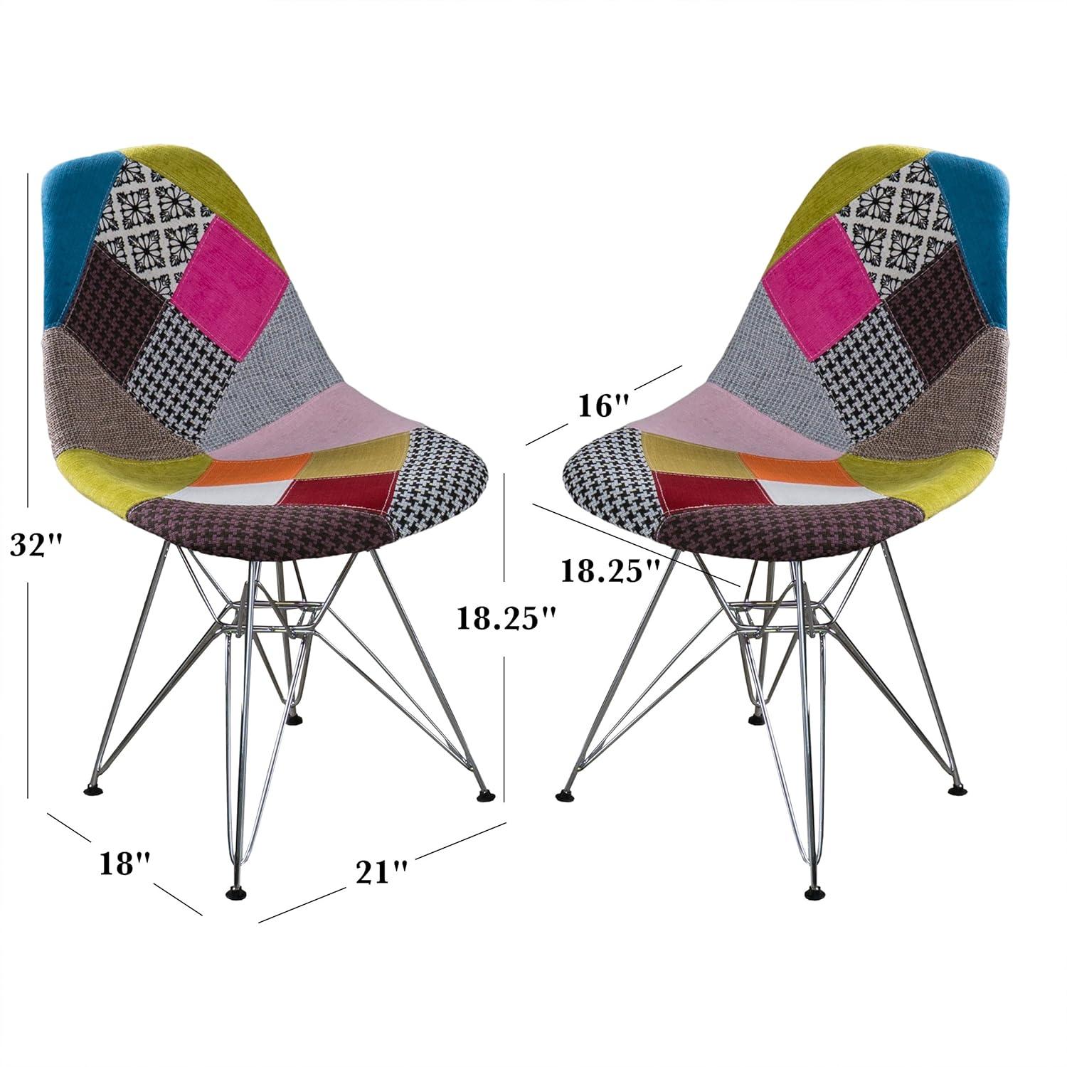 image:imageChristopher Knight Home Wilmette Fabric Chair with Chromed Legs Patchwork 18D x 21W x 32H in