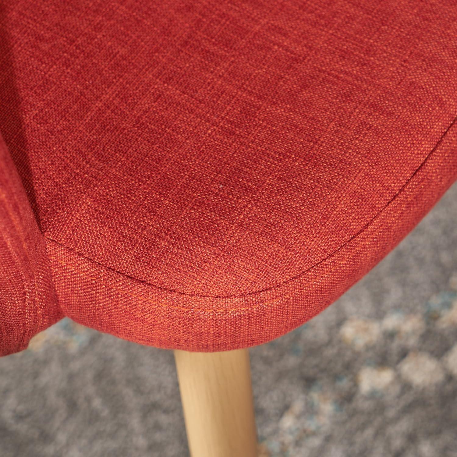 image:imageChristopher Knight Home Zeila MidCentury Modern Fabric Dining Chair with Wood Finished Metal Legs 2Pcs Set Muted Orange Light Brown