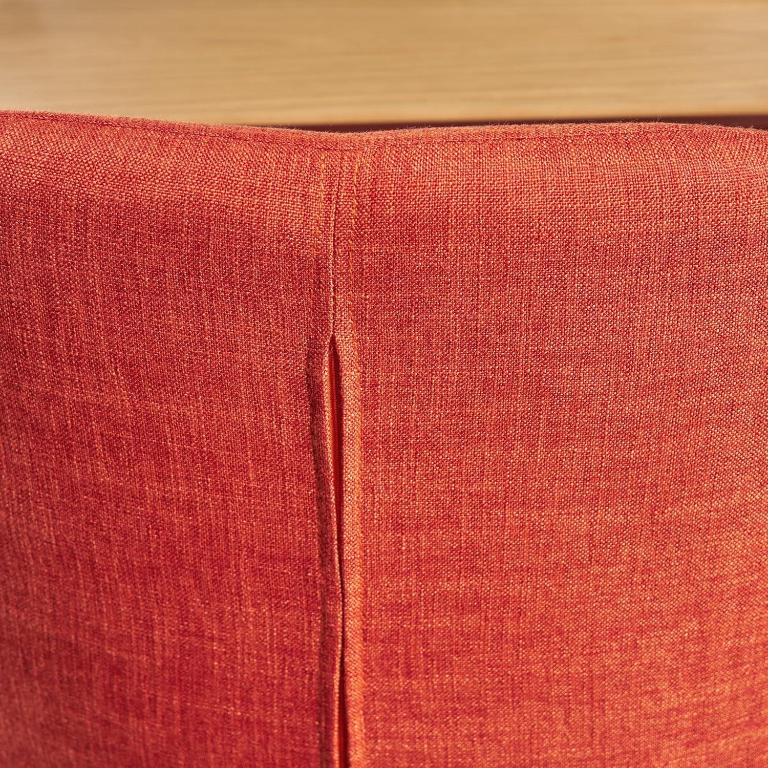 image:imageChristopher Knight Home Zeila MidCentury Modern Fabric Dining Chair with Wood Finished Metal Legs 2Pcs Set Muted Orange Light Brown