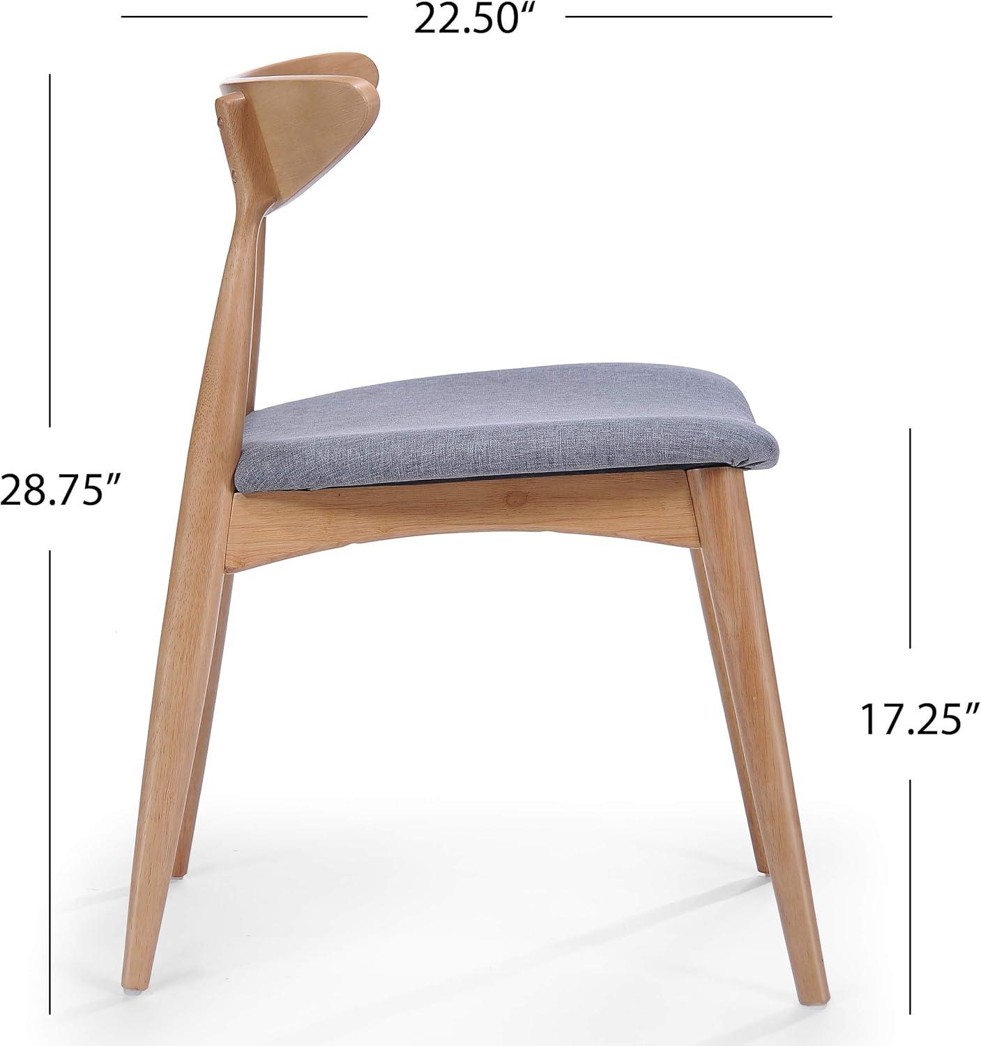 image:imageGDF Studio Barron Fabric Finish Dining Chairs Set of 2 2Pcs Set GreyOak