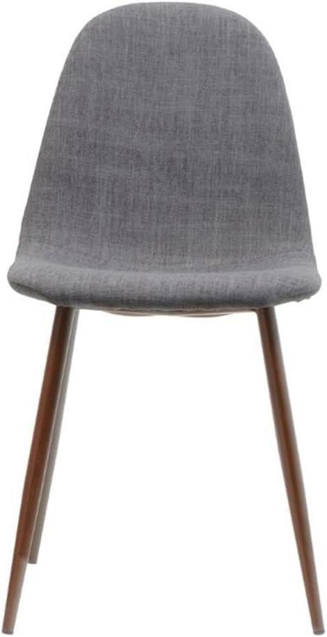 image:imageGDFStudio Great Deal Furniture Mid Century Wheat Fabric Dining Chairs with Dark Walnut Wood Finished Legs Set of 2Light Gray