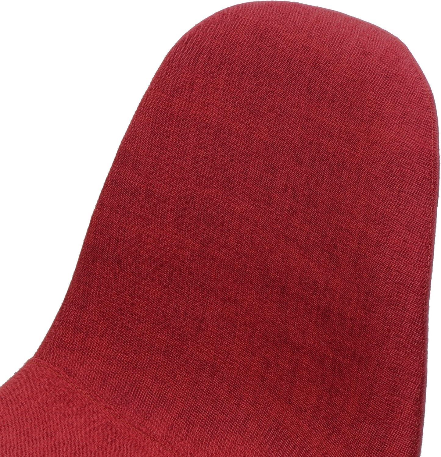 image:imageGDFStudio Great Deal Furniture Mid Century Wheat Fabric Dining Chairs with Dark Walnut Wood Finished Legs Set of 2Red