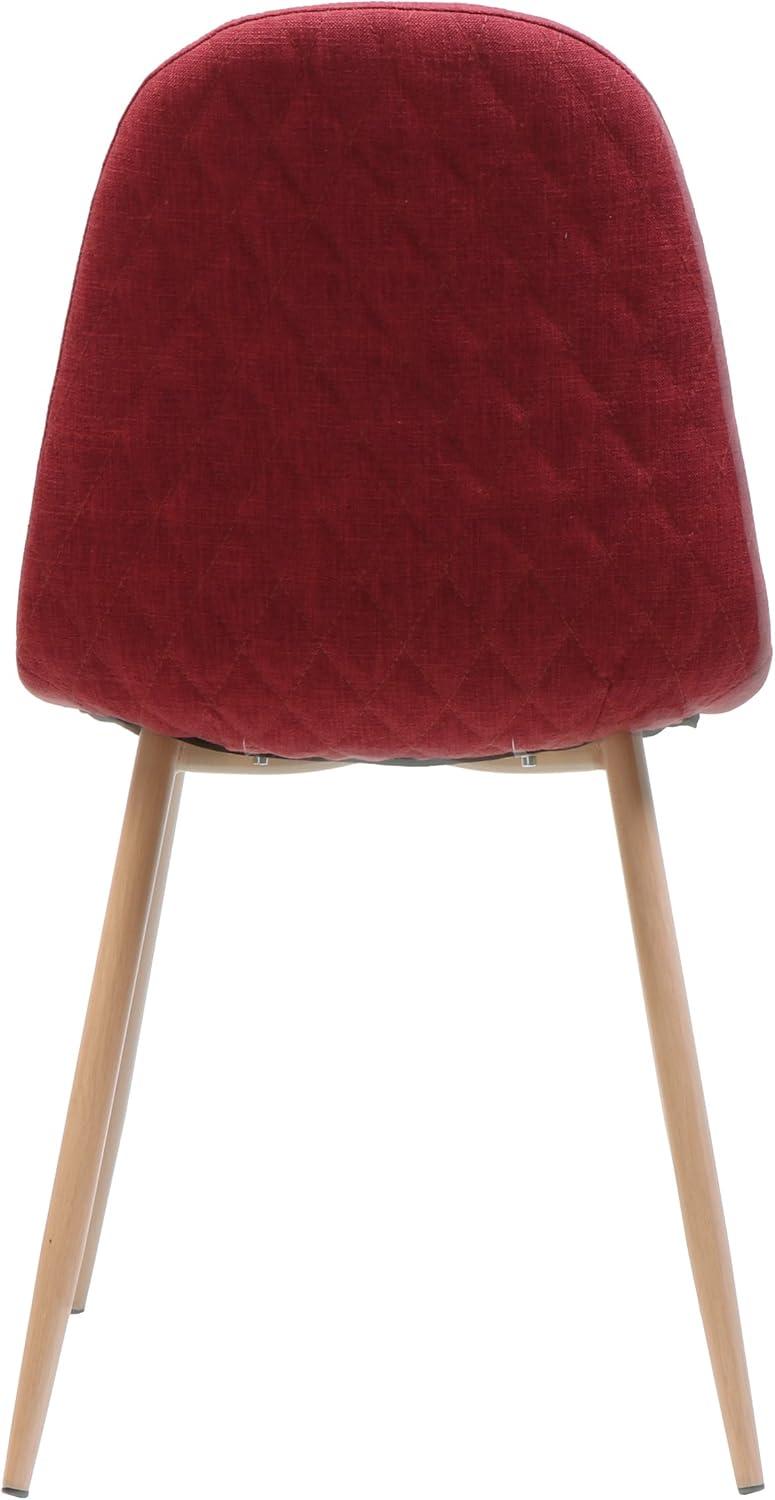 image:imageGDFStudio Great Deal Furniture Mid Century Wheat Fabric Dining Chairs with Dark Walnut Wood Finished Legs Set of 2Red