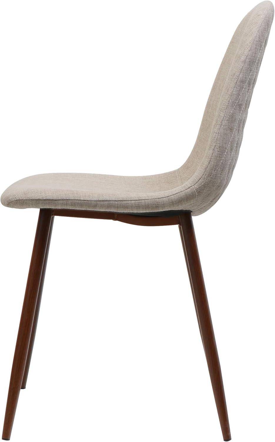 image:imageGDFStudio Great Deal Furniture Mid Century Wheat Fabric Dining Chairs with Dark Walnut Wood Finished Legs Set of 2Wheat
