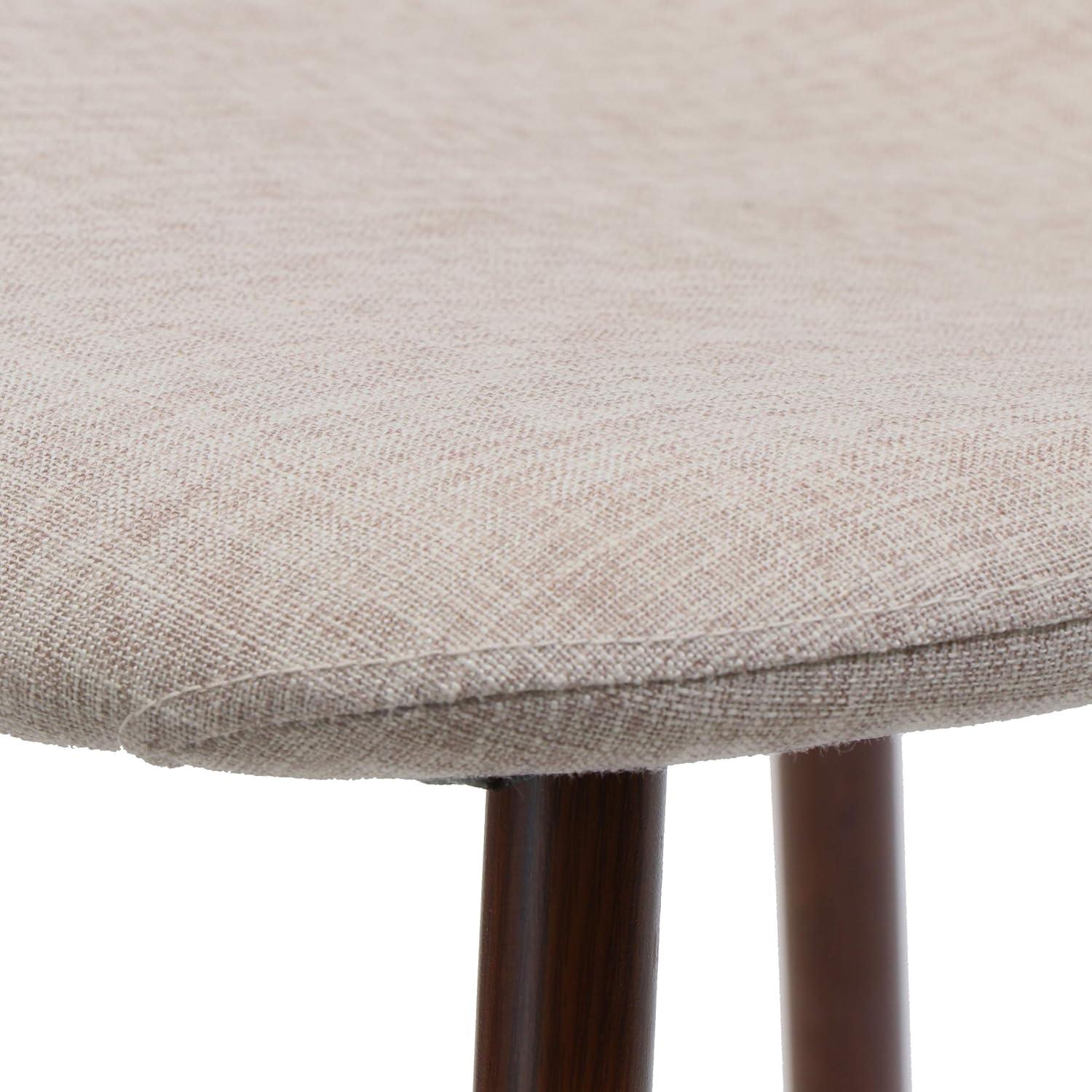image:imageGDFStudio Great Deal Furniture Mid Century Wheat Fabric Dining Chairs with Dark Walnut Wood Finished Legs Set of 2Wheat