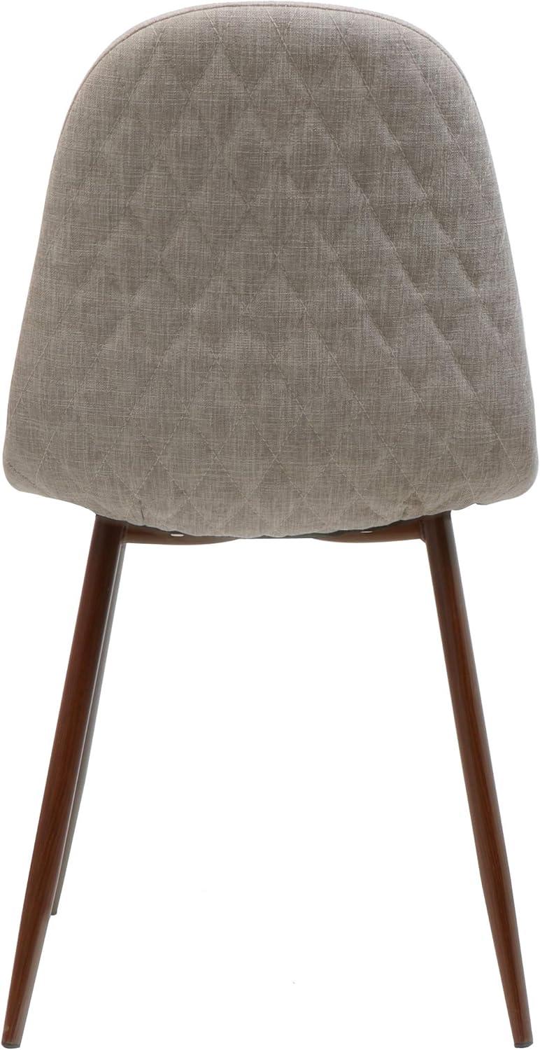 image:imageGDFStudio Great Deal Furniture Mid Century Wheat Fabric Dining Chairs with Dark Walnut Wood Finished Legs Set of 2Wheat