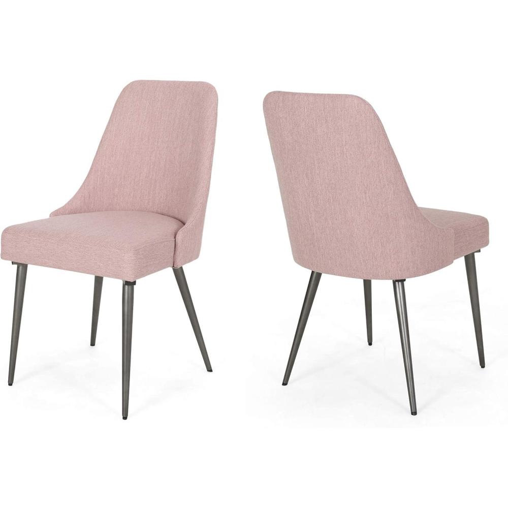 image:imageChristopher Knight Home Dawn Modern Fabric Dining Chairs Set of 2 Light Blush