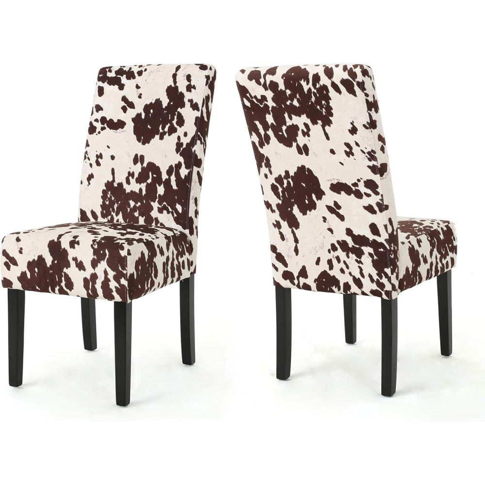 image:imageChristopher Knight Home Pertica Contemporary Velvet Dining Chairs 2Pcs Set Milk Cow Dark Brown