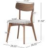 Christopher Knight Home Abrielle Mid-Century Modern Fabric Dining Chairs with Natural Oak Finished Rubberwood Frame, 2-Pcs Set, Dark Grey / Natural Oak(Light Beige ladit)