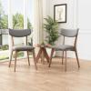 Christopher Knight Home Abrielle Mid-Century Modern Fabric Dining Chairs with Natural Oak Finished Rubberwood Frame, 2-Pcs Set, Dark Grey / Natural Oak(Light Beige / Natural Oak abrielle)