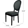 Christopher Knight Home Babbs Traditional Fabric Dining Chairs, Dark Gray, Grey