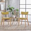 Christopher Knight Home Chazz Mid-Century Fabric Dining Chairs with Natural Oak Finished Frame, 2-Pcs Set, Green Tea / Natural Oak Finish(Green Tea)