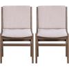 Christopher Knight Home Coston Contemporary Fabric Upholstered Dining Chairs Set of 2, Wooden Dining Room Armless Chair, Comfy Kitchen Side Chair, Wheat and Walnut(Beige+walnut)