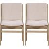 Christopher Knight Home Coston Contemporary Fabric Upholstered Dining Chairs Set of 2, Wooden Dining Room Armless Chair, Comfy Kitchen Side Chair, Wheat and Walnut(Wheat+light Natural)