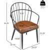 Christopher Knight Home Drats Dining Chairs Set of 2, Accent Dining Chair, Birch Finish Seating Kitchen Chair, Bucket Backrest Metal Frame Armchair, Industrial Dining Chair for Dining Room, Natural(Brown)