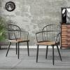 Christopher Knight Home Drats Dining Chairs Set of 2, Accent Dining Chair, Birch Finish Seating Kitchen Chair, Bucket Backrest Metal Frame Armchair, Industrial Dining Chair for Dining Room, Natural(Natural)