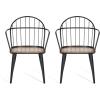Christopher Knight Home Drats Dining Chairs Set of 2, Accent Dining Chair, Birch Finish Seating Kitchen Chair, Bucket Backrest Metal Frame Armchair, Industrial Dining Chair for Dining Room, Natural(Natural)