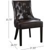 Christopher Knight Home Hayden Tufted Brown Leather Dining Chairs, 2-Pcs Set, Brown