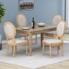 Christopher Knight Home Hilary French Country Fabric Dining Chairs (Set of 4), Beige, Natural
