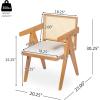 Christopher Knight Home Loftia Upholstered Dining Chairs Set of 2, Rubberwood Dining Chair, Breathable Rattan Backrest, Wooden Armchair for Dining Room Living Room Cafeteria, 300lbs 20.25″ Natural(Natural)
