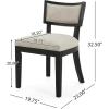 Christopher Knight Home Modern Fabric Upholstered Dining Chairs Set of 2, Mid-Century Modern Wooden Dining Room Chair, Armless Kitchen Side Chair for Restaurant, Brown and Beige(Chocolate Brown+beige)
