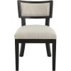 Christopher Knight Home Modern Fabric Upholstered Dining Chairs Set of 2, Mid-Century Modern Wooden Dining Room Chair, Armless Kitchen Side Chair for Restaurant, Brown and Beige(Chocolate Brown+beige)