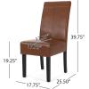 Christopher Knight Home Pertica T-Stitch Leather Dining Chairs, 4-Pcs Set, Chocolate Brown(Cognac Brown + Espresso)