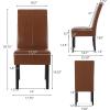 Christopher Knight Home Pertica T-Stitch Leather Dining Chairs, 4-Pcs Set, Chocolate Brown(Cognac Brown + Espresso)