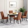 Christopher Knight Home Pertica T-Stitch Leather Dining Chairs, 4-Pcs Set, Chocolate Brown(Cognac Brown + Espresso)