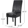 Christopher Knight Home Pertica T-Stitch Leather Dining Chairs, 4-Pcs Set, Chocolate Brown(Midnight Black + Espresso)