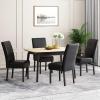 Christopher Knight Home Pertica T-Stitch Leather Dining Chairs, 4-Pcs Set, Chocolate Brown(Midnight Black + Espresso)