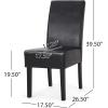 Christopher Knight Home Pollards Upholstered Dining Chairs – Faux Leather – Midnight Black/Espresso (Set of 2)
