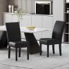 Christopher Knight Home Pollards Upholstered Dining Chairs – Faux Leather – Midnight Black/Espresso (Set of 2)