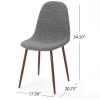 Christopher Knight Home Raina Mid-Century Modern Fabric Dining Chairs with Wood Finished Metal Legs, 2-Pcs Set, Light Grey / Dark Brown(Chairs)